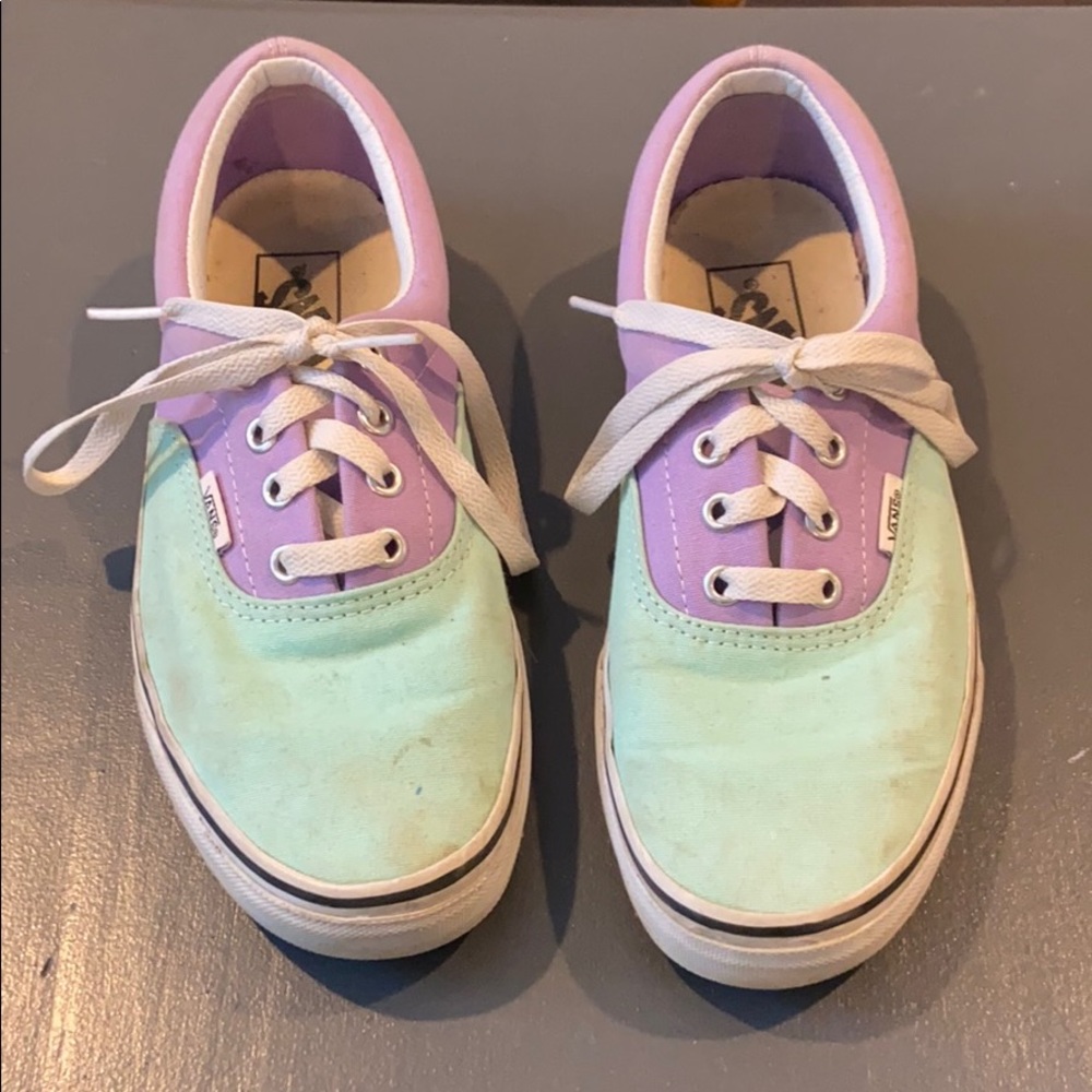 Vans purple and mint shoes